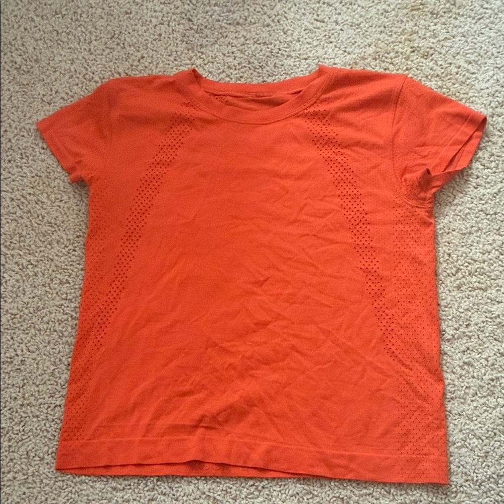 lululemon athletica Orange Short Sleeve Tee